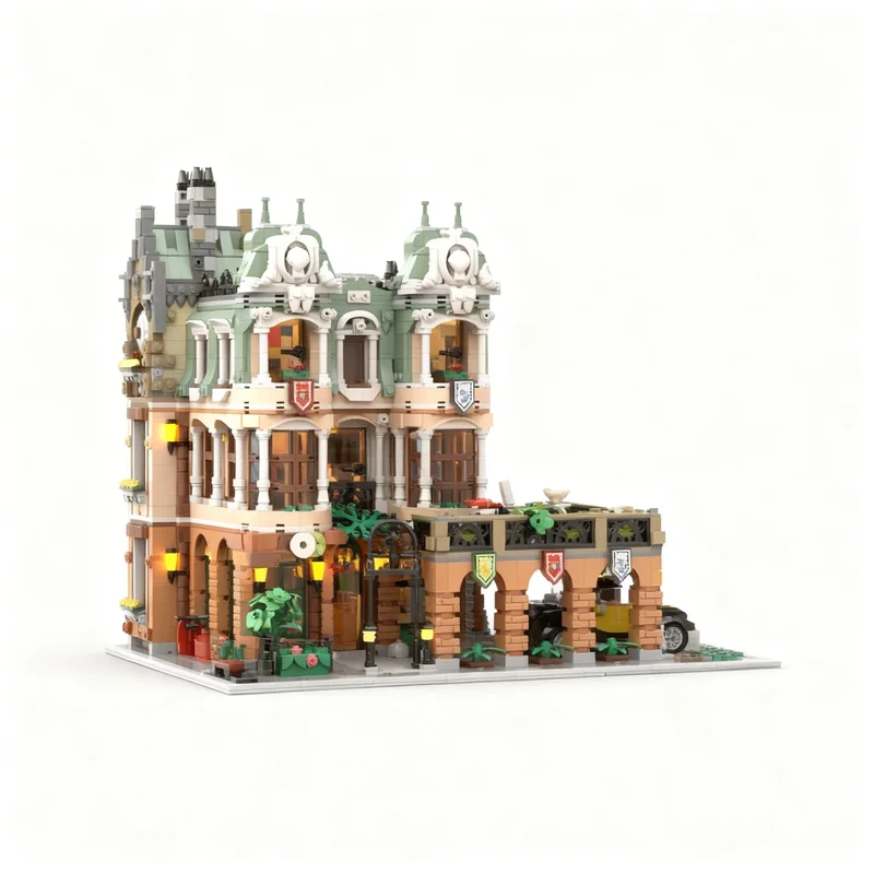 4552pcs MOC Garden Palace Restaurant Modular Streetscape Model Building Blocks Architecture Toy Christmas Gifts Idea Kids DIY