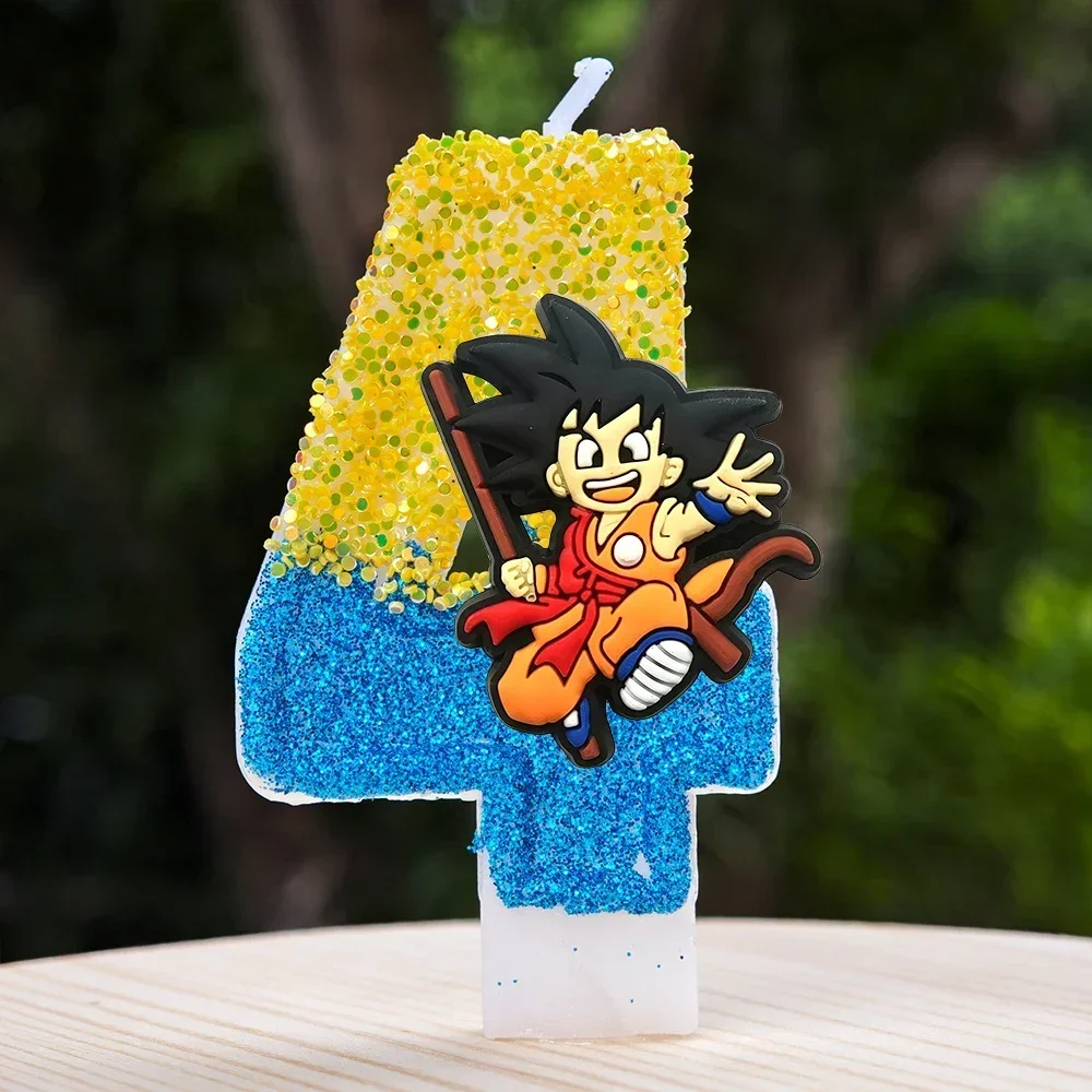 Niedliche Dragon Ball Z-Stil Geburtstagskerzen Zwölf Stück Wachsstift-Set für Kinder Anime Geburtstagsparty Tortendekoration – Detail 5