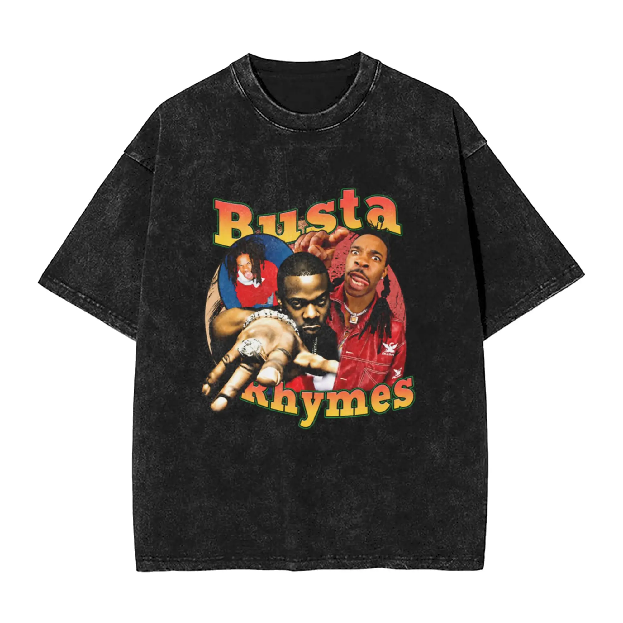 Busta Rhymes Hip Hop Rap Classic Cool A Washed T Shirt Men's Women's Oversized Cotton Tees Tops