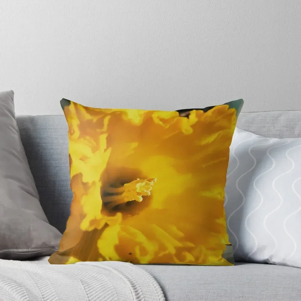 Daffodil Macro Throw Pillow Pillow Cases Christmas Covers For Cushions Cushion Cover Luxury christmas pillow case