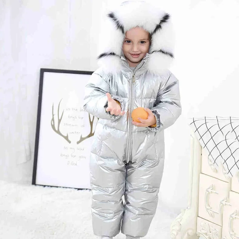 

Russia Baby Winter Jumpsuit Clothing Warm Outerwear & Coats Snow Wear Duck Down Jacket Snowsuits for Kids Boys Girls Clothes