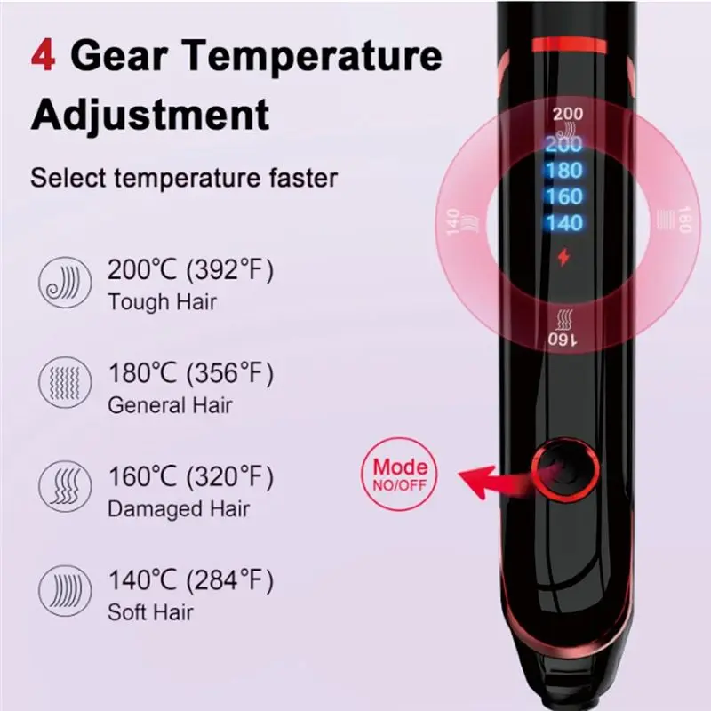 A98G-Professional Hair Straightener Flat Iron Hair Curling Iron Coating Fast Heat Up Digital Control System EU EU Plug