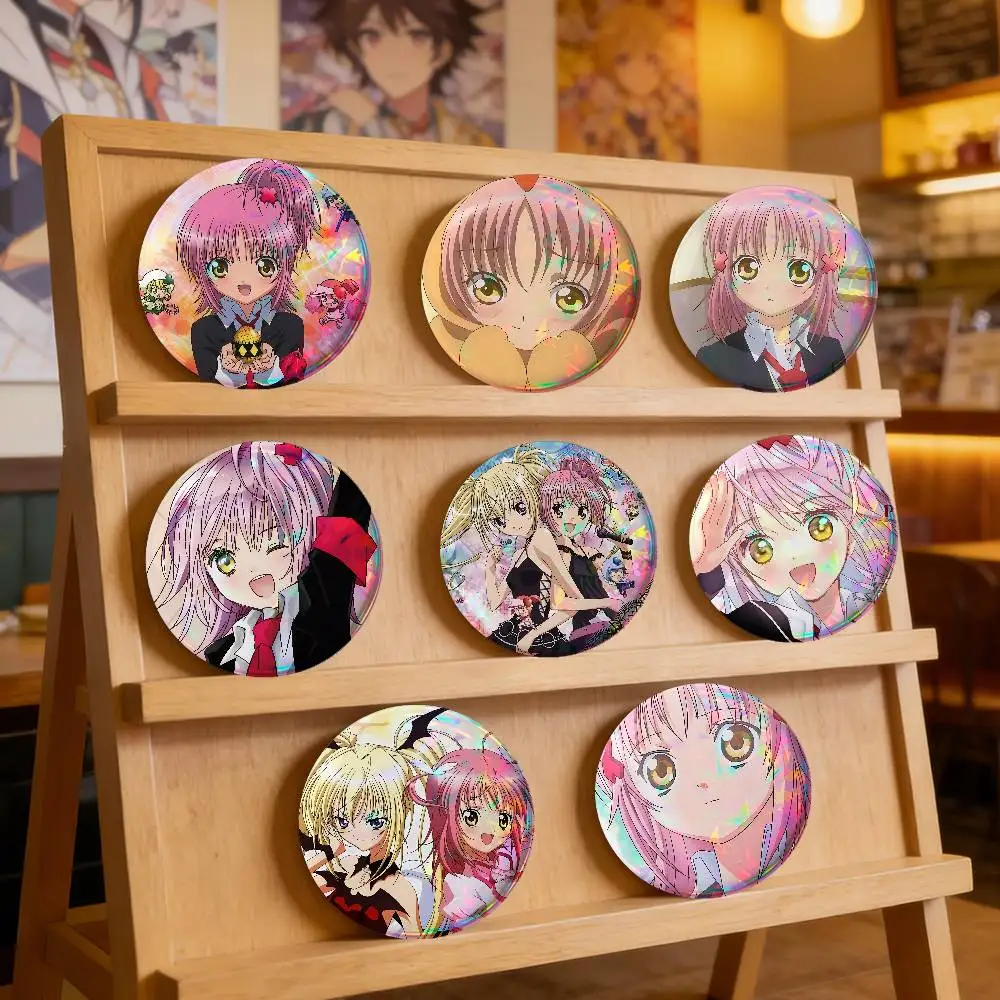 Anime S-Shugo Chara For Badge Personalized Custom Laser Reflective Badge Hologram Metal Enamel Pin Brooch Souvenir Gift