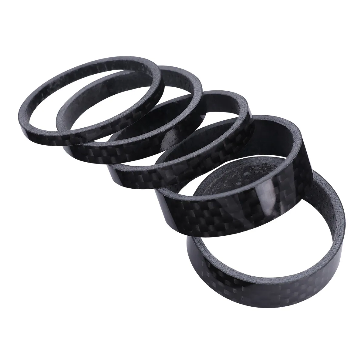 

Headset Bearing Bike Handlebar Stem Spacers Carbon Bicycle Extender Fiber Black