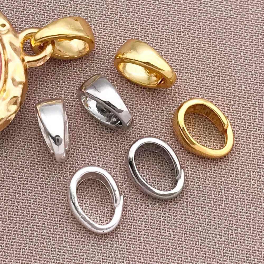 Mixed 10/20pcs 18K copper plated real golden thick silvery white golden melon seed buckle set, DIY jewelry making accessories