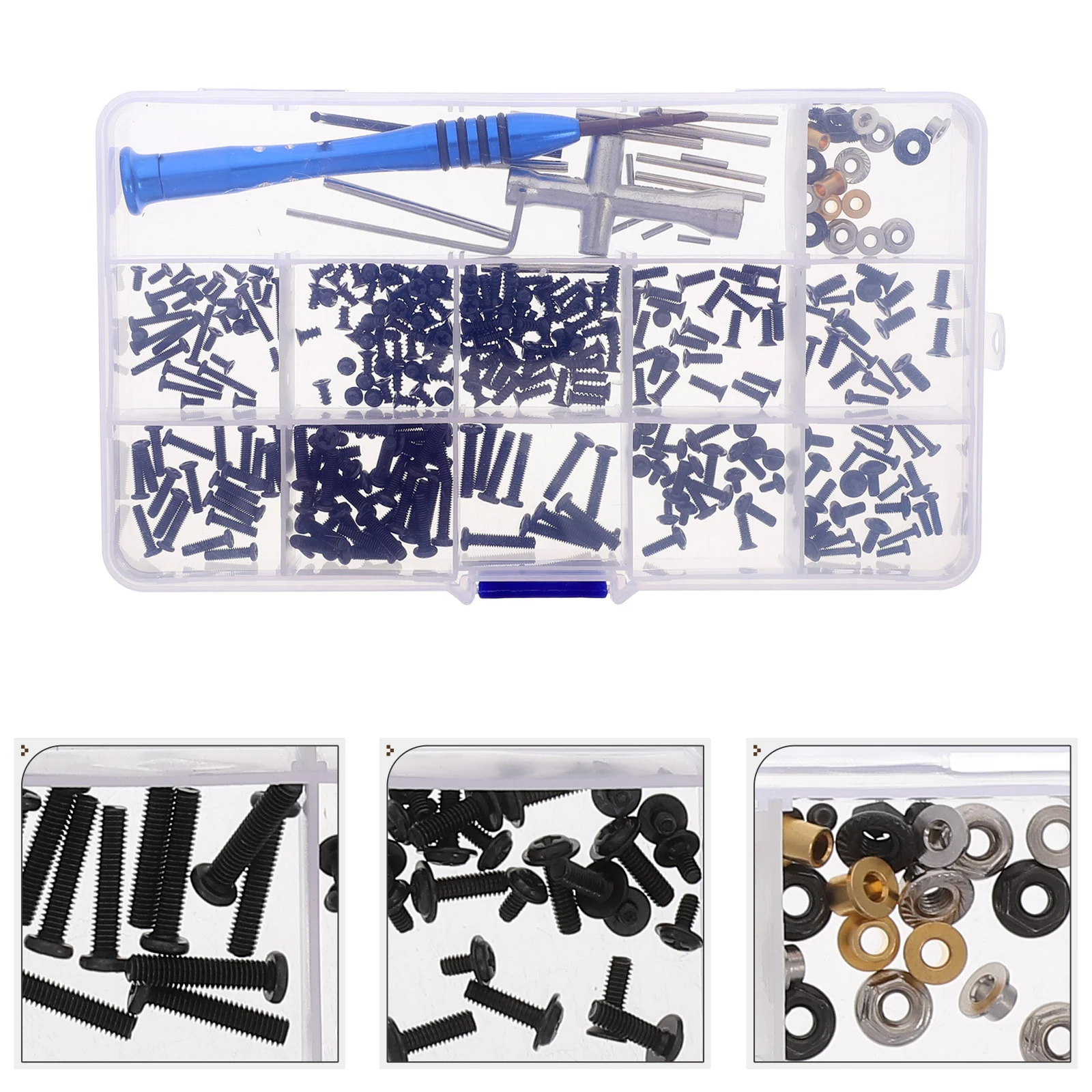 

1Sets Rc Car Screw Bolt Nut Kit Comprehensive Repair Tool Box Compact Portable Rc Car Maintenance Kit Metric Screw Assortment