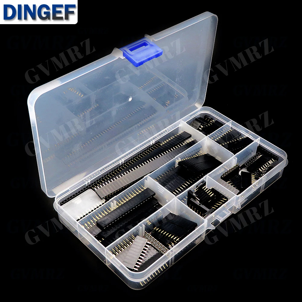 120PCS/box 2.54mm single row pin socket Female Header connector 4PIN 6PIN 8PIN 10PIN 12PIN 16PIN 40PIN PCB board combination Kit
