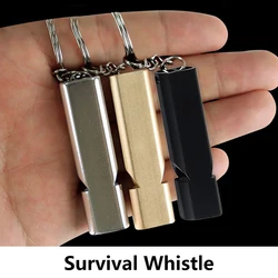 Dual-tube Survival Whistle Portable Aluminum Safety Whistle for Outdoor Hiking Camping Survival Emergency Keychain Multi Tool