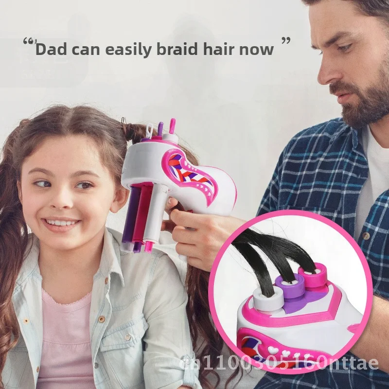 Dispositivo automático de trança de cabelo para crianças, faça você mesmo, meninas, casa de brincar, máquina de tranças de maquiagem, brinquedo para brincar criativo e diversão de cabelo