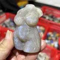 Natural Moon Stone Lady Body Carving Polished Crystal Healing Stone Home Decor Creative Christmas Gift 1PCS 3