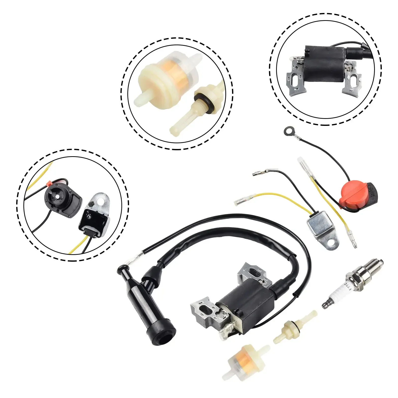

Magneto For Honda GX200 GX110 GX140 5.5HP 6.5HP Parts Spark Plug Ignition Coil Kit Engine 30500-ZE1-013 Practical