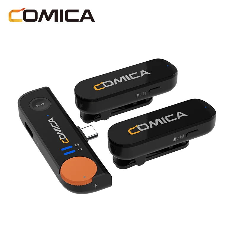 

Comica Vimo S 2.4G Wireless Lavalier Microphone Compact Wireless Lapel Microphone With Charging Case for iPhone Android phone