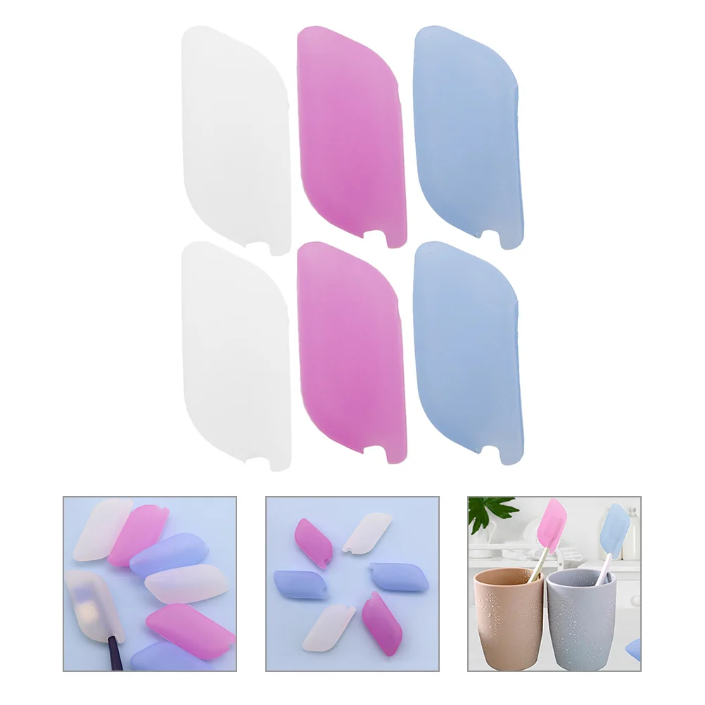 Silicone Toothbrush Head Cover, Toothbrushes Holder Case, Sílica Gel Box, 6 pcs