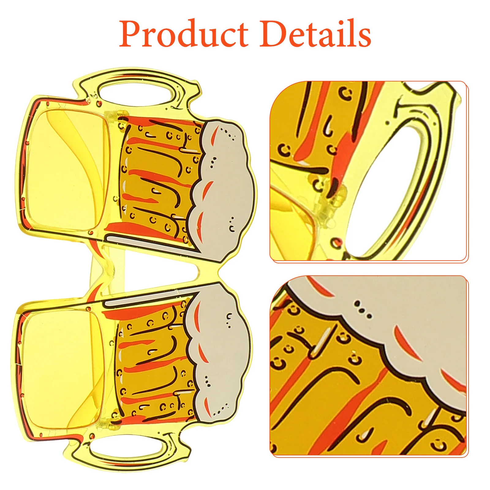 3Pcs Beer Theme Eyeglasses Creative Plastic Funny Party Glasses Photo Props Lightweight Durable Festival Gear Funny Photo Props