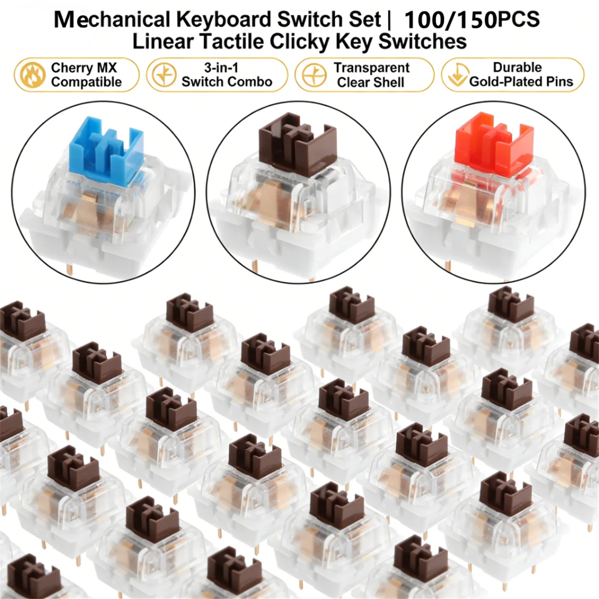 100/150 Pieces Keyboard Replacement Parts Compatible for Che
