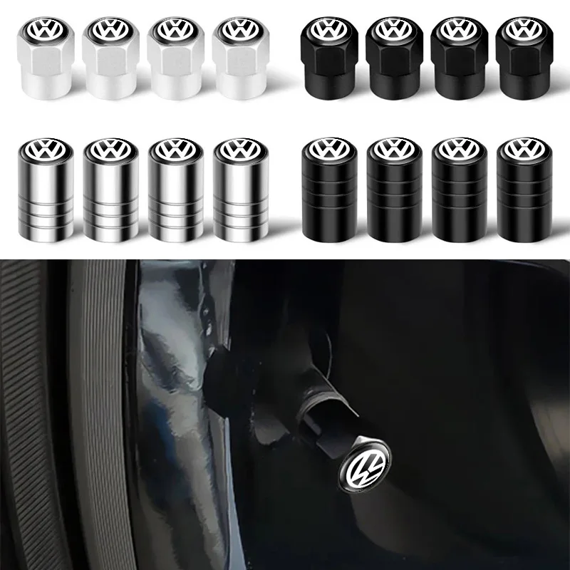 4Pcs/set Car 3D Metal Wheel Tire Valve Stem Caps For Volkswagen Rline Golf GTI R Scirocco MK6 Beetl Bora Passat Tiguan Accessory