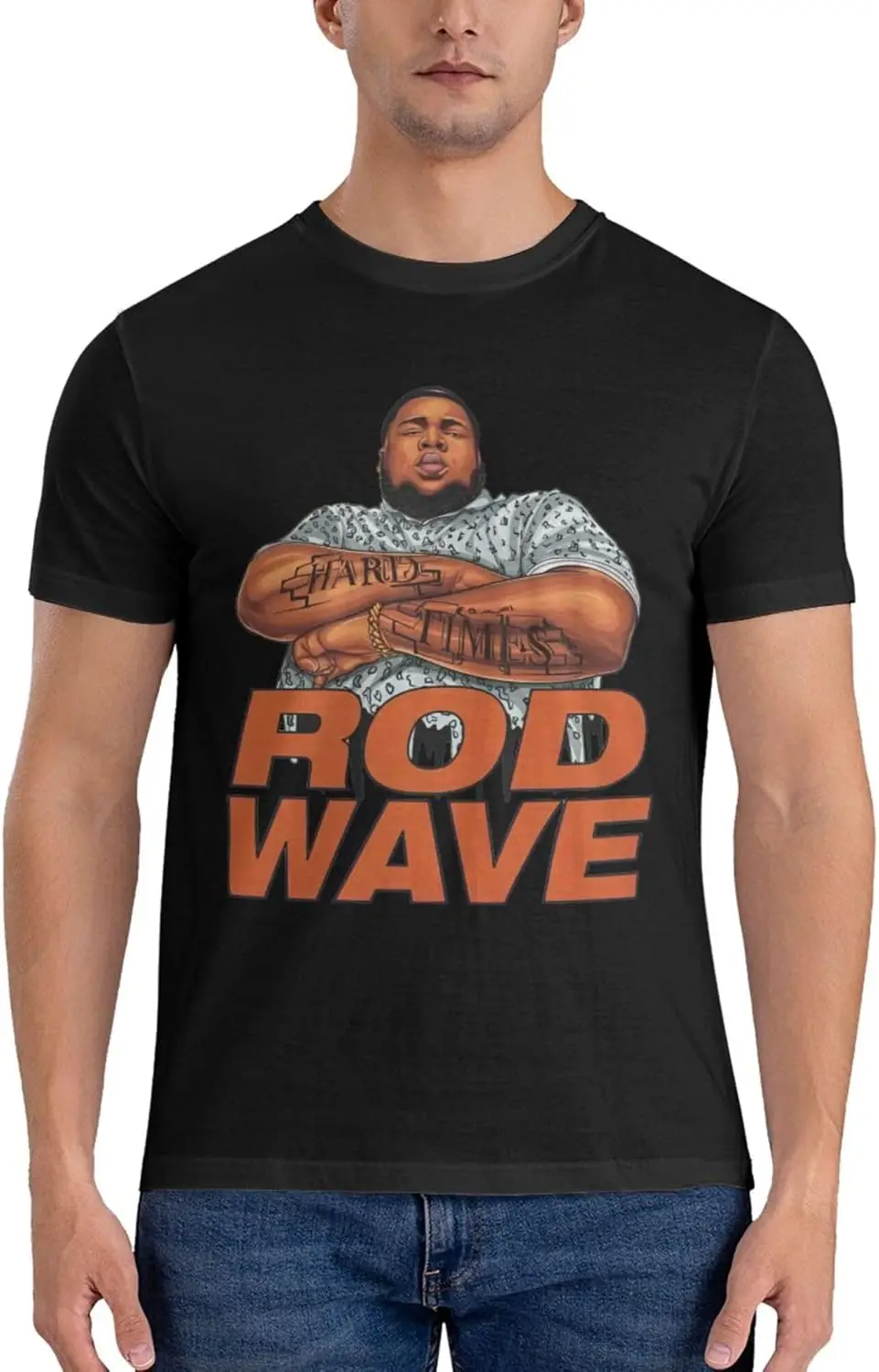 Rod Rapper Wave เสื้อยืดแขนสั้นผู้ชาย Crewneck เสื้อยืดลําลองเสื้อยืดกราฟิก Cotton Tee