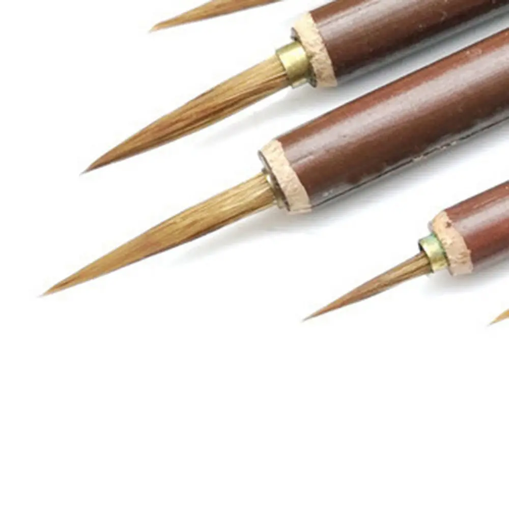 3 szt./zestaw Pędzle do kaligrafii z włosia łasicy, pędzel do linii haczykowych, pędzel do malowania