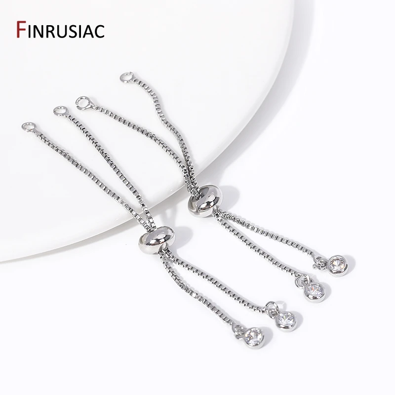 7/13cm Extender Chain,18K Gold Plated Brass Adjustable Slider Chains with Ball Ends for DIY Bracelet Jewelry Making Findings image 5