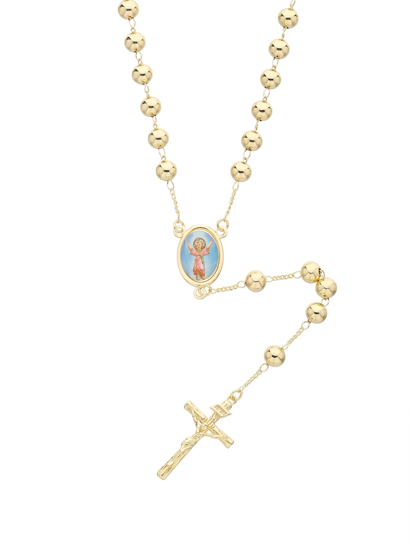 FanSibao Holy Son Jesus Cross Pendant Necklace Women and Men Plated 24K Jewelry Nickel Free