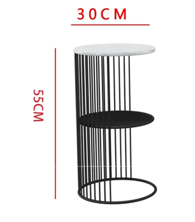 하이 퀄리티 북유럽 소형 대리석 커피 테이블, 사이드 코너 거실 원형 티 테이블, 심플한 모던 침대 옆 가구