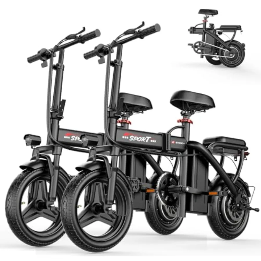 

Commuting electric bike for adults and teens: 800/1200W peak folding ebike, 22/25MPH speed, 30/45-mile range, 14-inch frame, du