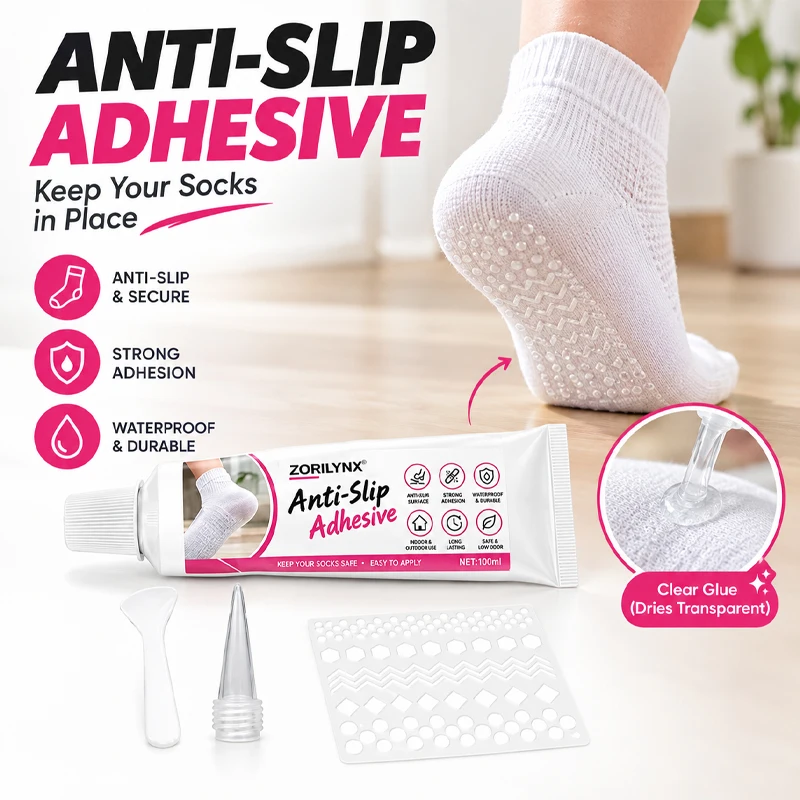 Professional Anti Slip Adhesive Waterproof Strong Bond Non Skid Grip Glue for Socks Carpet Shoes Hanger Crafts 100ml - ZORILYNX