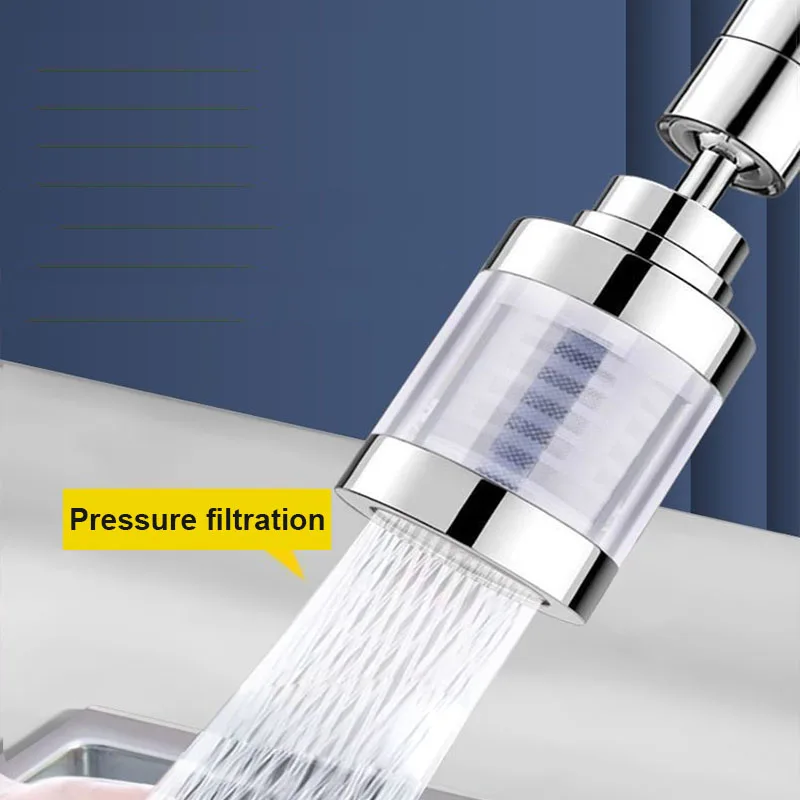 

Kitchen Sink Tap Water Filter Removes Sediment Chlorine 360° Swivel Aerator with Washable Cartridge