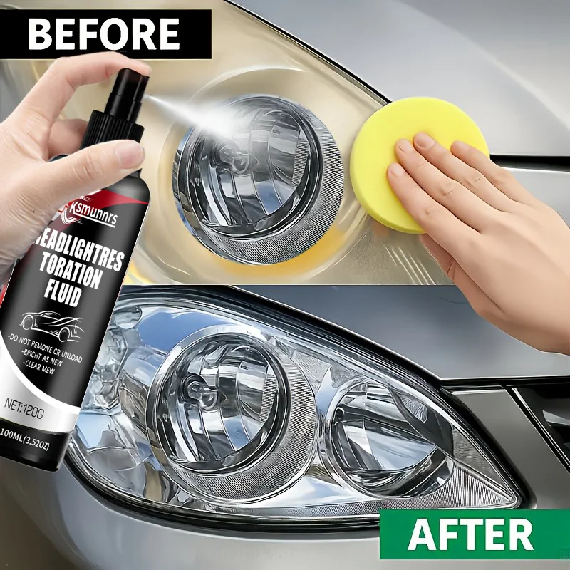 Auto Headlight Restoration Kit - Designed specifically to remove yellowing, fogging, and oxidation layers from headlights, quick