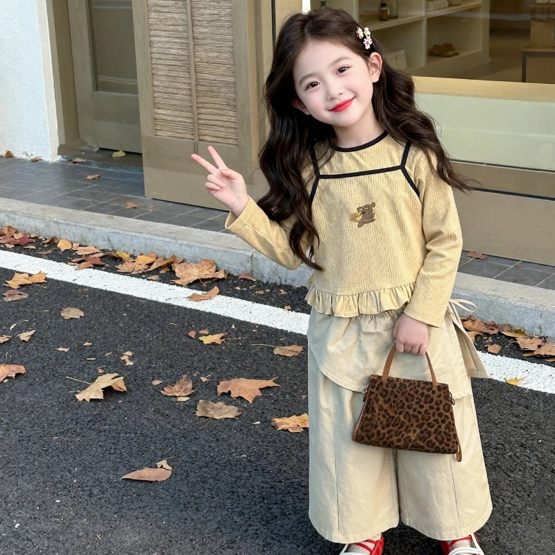 Korean Girls' Spring and Autumn 2026 New Fashionable and Western Style Children's Autumn Baby Girl Casual Dressing