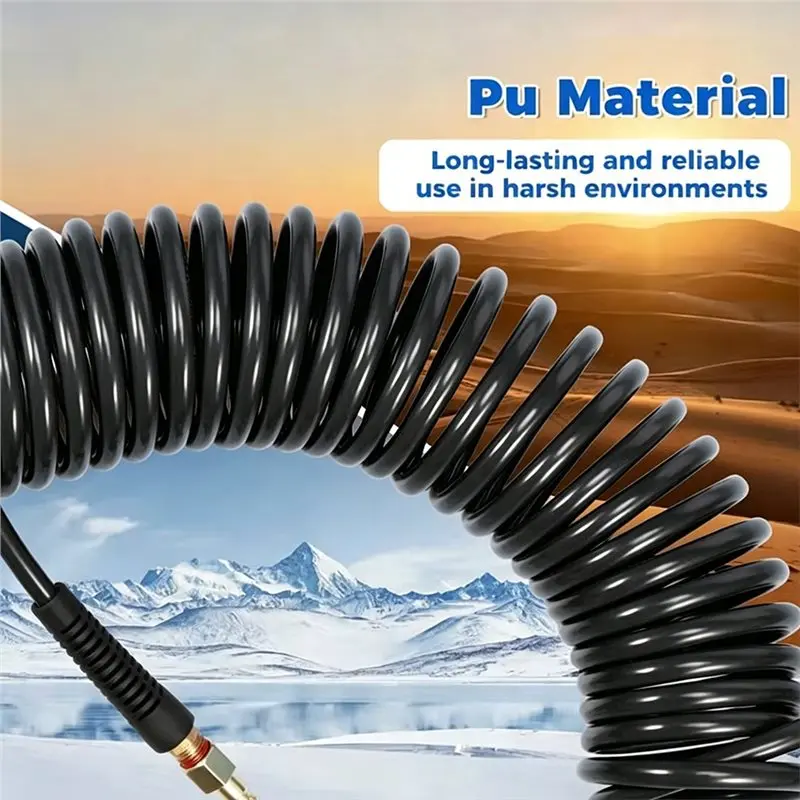 NEW HOT In Stock-1/4NPT Air Compressor Hoses With Coupler And Plug Flexible Air Hose Anti Kink Tool Accessory For Industry Using - view 3