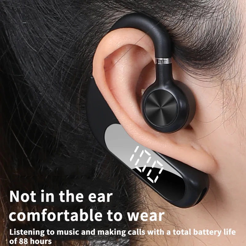 

Односторонняя Bluetooth-гарнитура с дисплеем заряда, долгим временем автономной работы, поворотным динамиком и зарядным кейсом, для бизнеса
