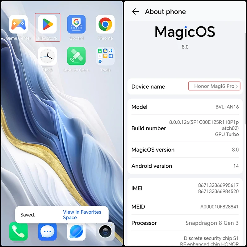 Oryginalny telefon komórkowy Honor Magic 6 Pro 5G Snapdragon 8 Gen 3 Android 14.0 OTA 6.8\