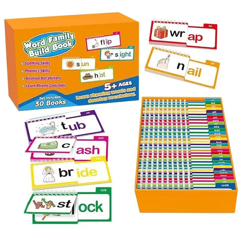 

Reading Flipbook 30 Read And Rhyme Flipbooks Word Family Flipbooks Flash Cards AB C Vocabulary Cards Educational Reading