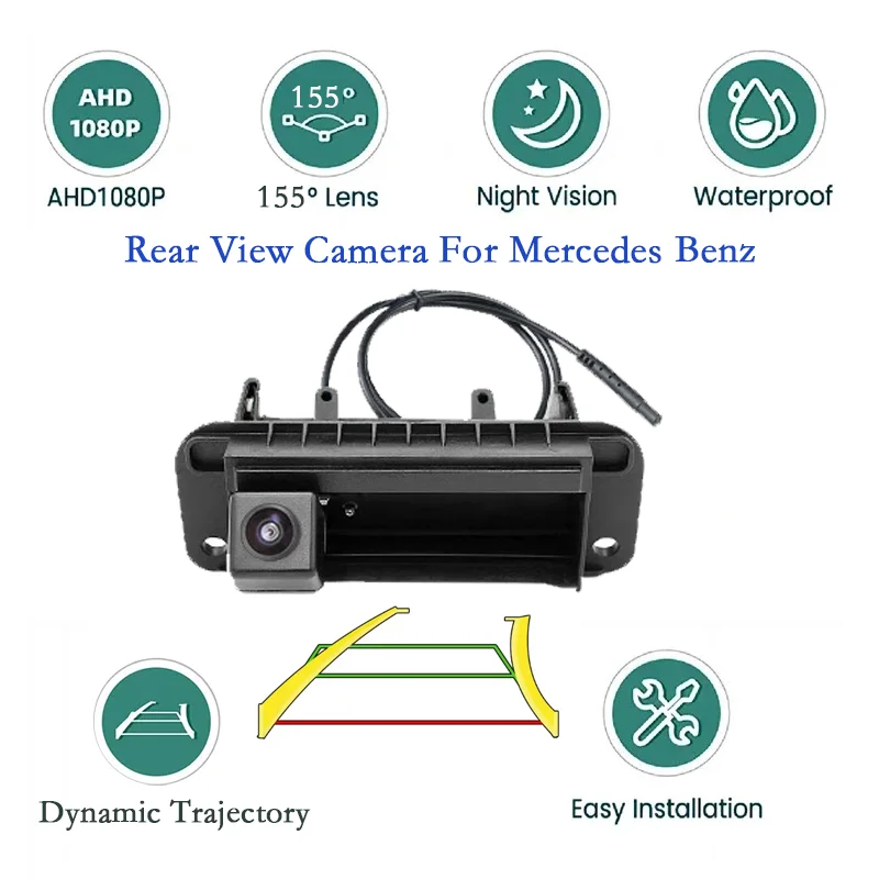 

Камера заднего вида AREASY 720P 1080P для Mercedes Benz C, B, E класса C202, B200, E300, C200, W205, CLA, GLK, GLA, ML, GLE с ночным видением