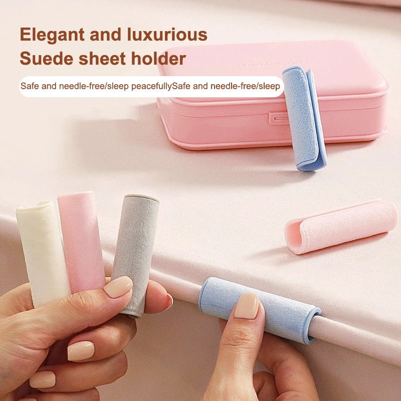 ​ 8 suportes de folha de cama de lã coral dos pces sem pinças antiderrapantes da agulha, clipes fortes invisíveis do aperto para parar de mudar folhas ​