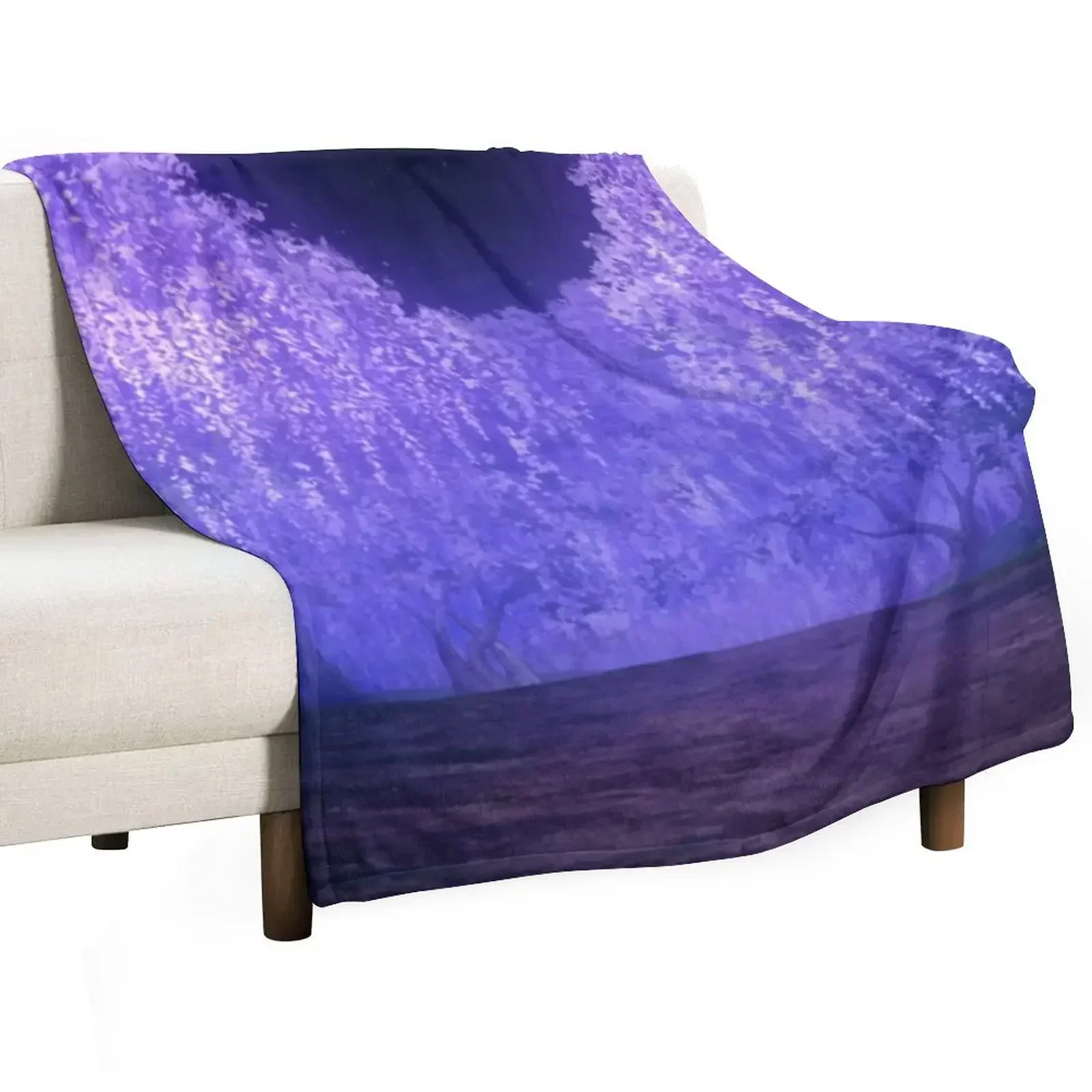 Wisteria anime lavender purple forest Throw Blanket Multi-Purpose Moving Bed Fashionable Blankets