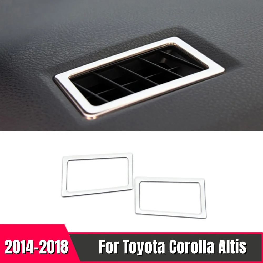 For Toyota corolla 2014-2017 Stainless Steel full set Interior Accessories Car Front Rear reading Lampshade read light Cover