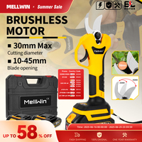 MELLWIN Brushless 30mm Electric Pruner Shear 2 Gears Cordless Fruit Tree Bonsai Pruning Scissors Power Tools For 18V-21V Battery