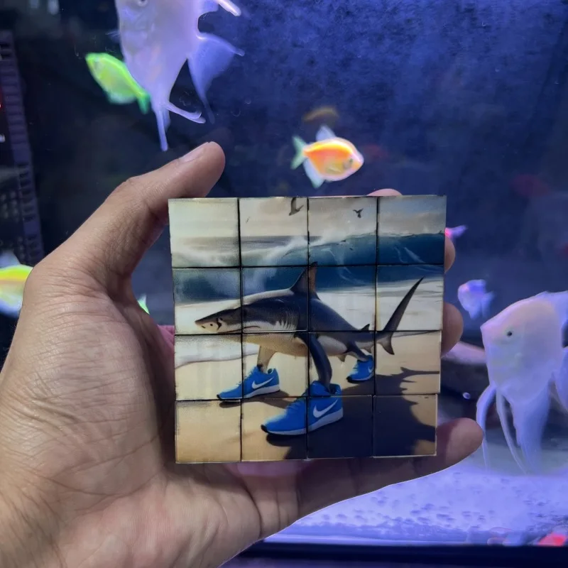 16 pçs/set de Cervinho Italiano Dos Desenhos Animados Quebra-cabeça Bloco Magnético Brinquedos Tung Tung Sahur Engraçado Meme Anime Bloco Criativo Presentes