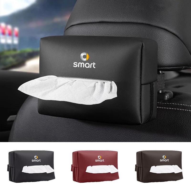 Car Seatback Tissue Box Paper Storage Bag Napkin Holder Accessories For Smart Fortwo 451 450 453 EQ Forfour Coupe Cabrio