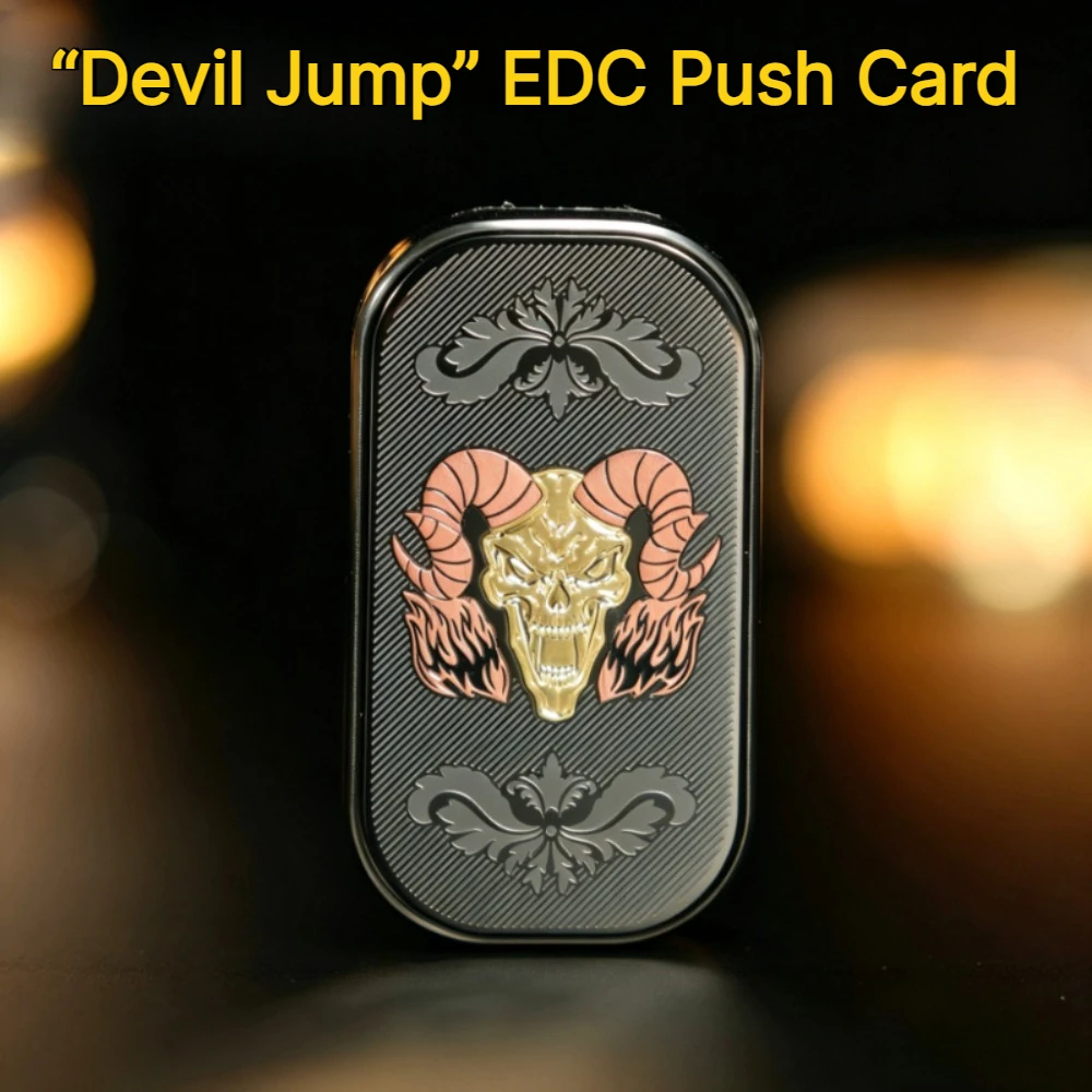 Haloo Player EDC Devil Jump Jump Stainless Steel Carved Buckyball Dense Track Straight Push Fingertip Card Stress Relief Toy