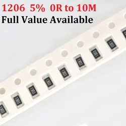 200 pièces 1206 10 K ohm 5% 0R ~ 10 M 0.8 W 10R 100R 220R 330R 470 ohm 1 K 2.2 K 10 K 100 K 0R 1R 5/6/7/8/9 R/ K SMD puce résistance livraison gratuite