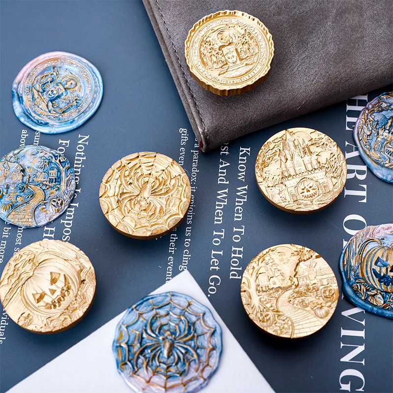 3.5cm Complex Wax Seal Cover For The Top Of The Seal Halloween Horror Series Brass Seal Cover For Diy Seal Materials Accessories