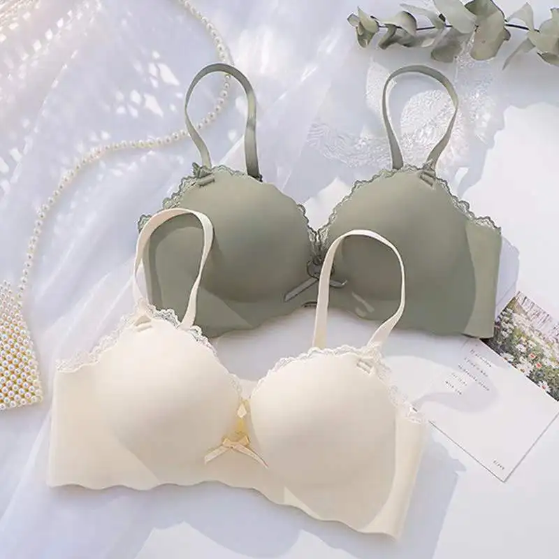 Lingerie women small bosom gathered vice breast anti-sagging no mark on the flat chest special thickening no steel ring bra