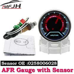 2'' 52mm Digital Air Fuel Ratio Gauge With Narrowband O2 Oxygen Sensor Car Gauge AFR Fit for 12V Car 0258006028 Racing Gauge
