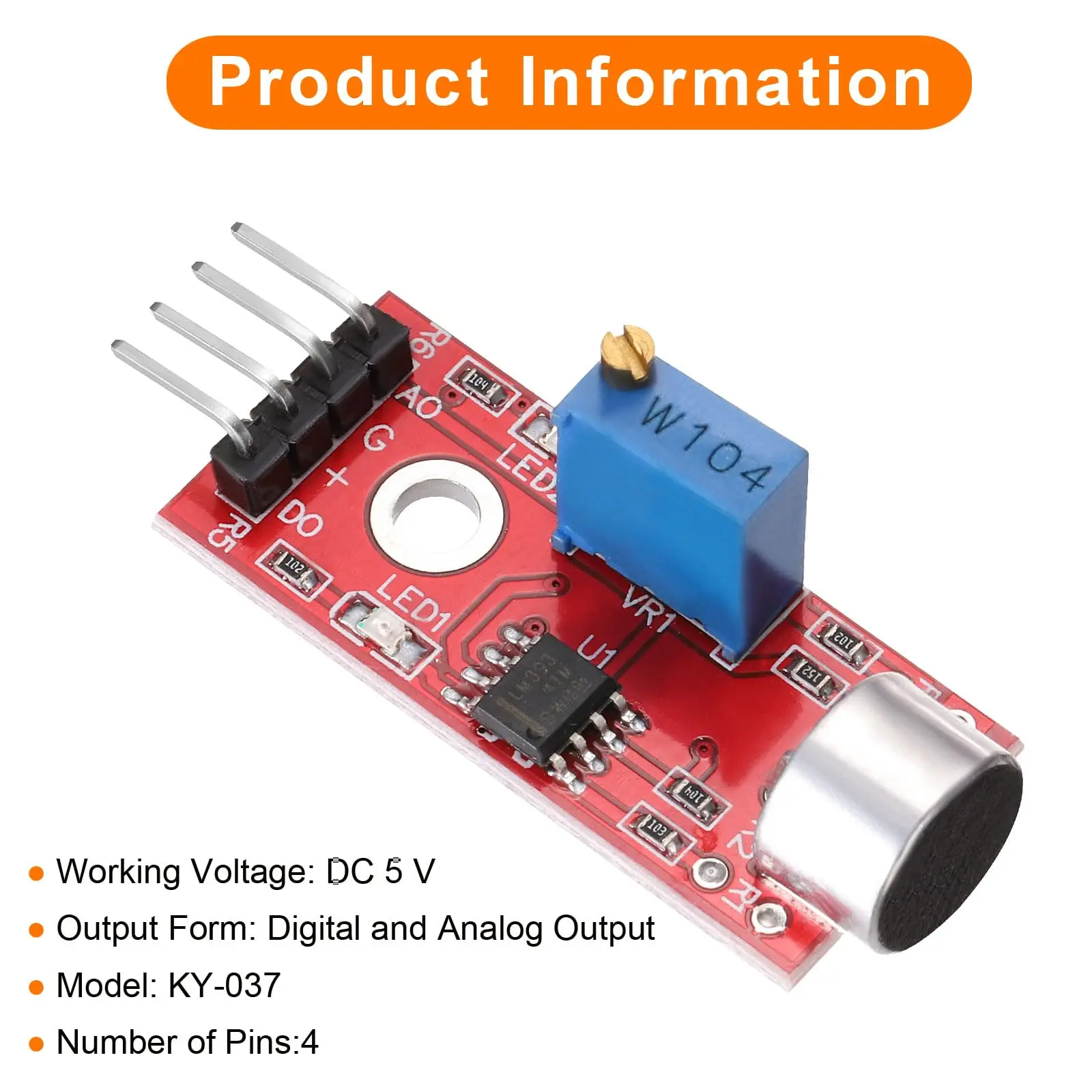 1pcs/2pcs High Sensitivity Sound Microphone Sensor Detection Module For AVR PIC KY-037 Sound Detection Sensor Module Sound Senso