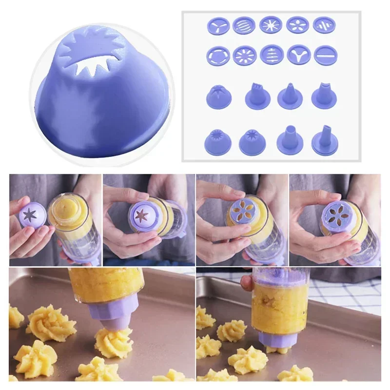 New Diy Manual Cookie Press Maker Machine Gun Decorating Squeezing Machine for Making Biscuit Device Fritters Baking Tool