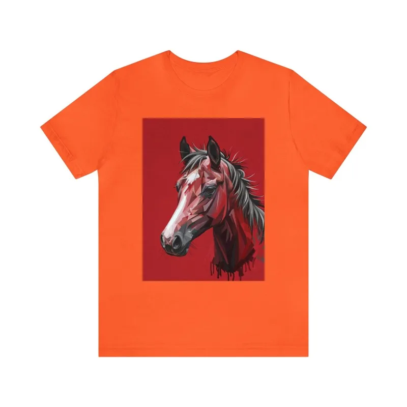 Horse Artwork on Cotton T-shirt for Men and Women Crew Neck Short Sleeve All Seasons Casual Fashion Soft Outdoors Comfortable