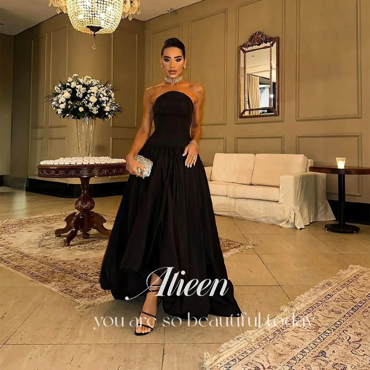 

Aileen Chic Evening Dresses for Special Occasions Customized Women's Luxury Evening Dress Brand Long Dresses With Sleeves Prom